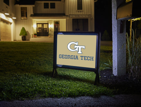 Georgia Tech Athletics Wordmark Gold Lumilawn Sign