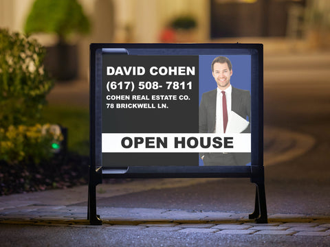 Real Estate Black And White Portrait Yard Sign