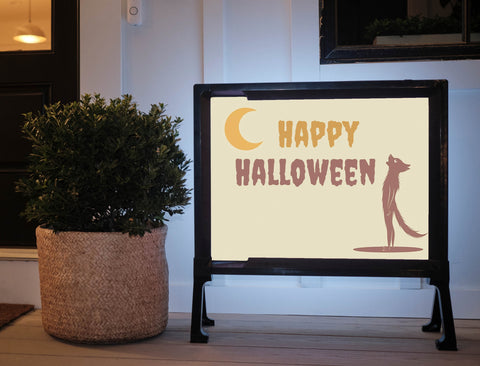 Wolfman Moon Happy Halloween Yard Sign