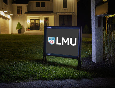 LMU Shield Mark Black Lumilawn Sign