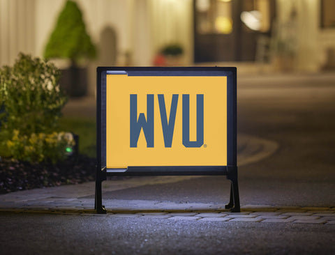 West Virginia WVU Wordmark Gold Lumilawn Sign