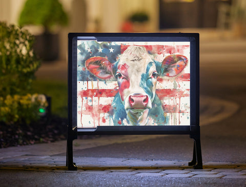 Patriotic Cow Americana Yard Sign