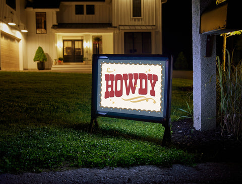 Howdy Lumilawn Sign