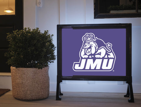 JMU Duke Dog Combo Purple And White Lumilawn Sign