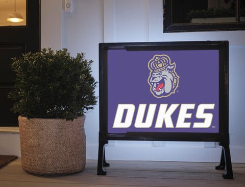 Duke Dog Purple Dukes Lumilawn Sign