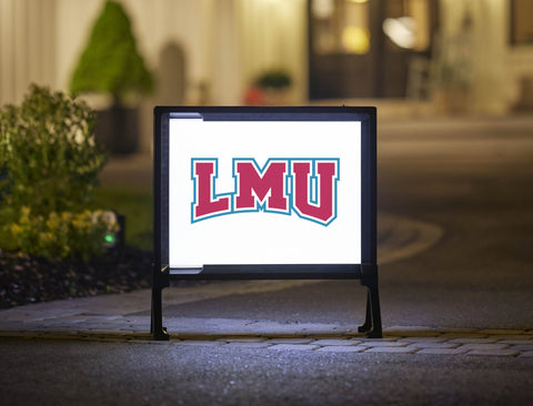 LMU Athletics Mark White Lumilawn Sign