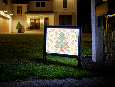 Folk Art Christmas Tree Yard Sign