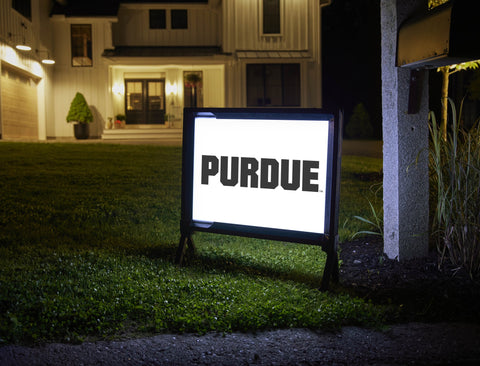 Purdue White Lumilawn Sign