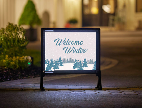 Welcome Winter Yard Sign