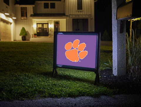 Clemson Paw Print Regalia Lumilawn Sign