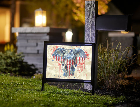 Elephant Conservative Pride Patriotic Yard Sign