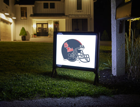 Mississippi Helmet Navy White Yard Sign