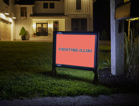 Illinois Fighting Illini Orange Lumilawn Sign