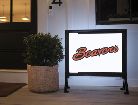 Oregon State Beavers Script White Yard Sign