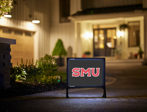 SMU Black Red Lumilawn Sign