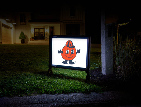 Syracuse Big Orange Mascot White Lumilawn Sign