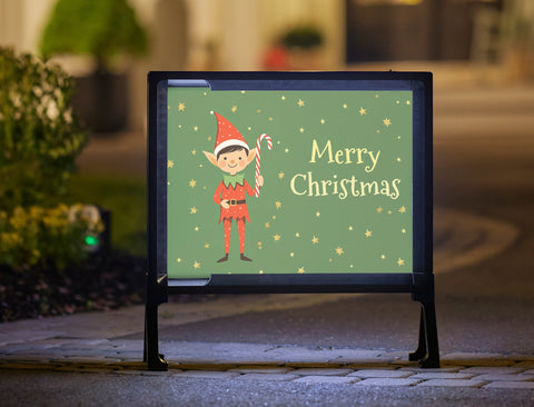 Classical Cute Elf Christmas Decor Sign