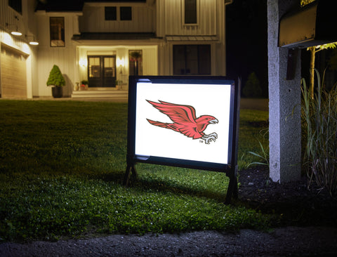 Rutgers Camden Scarlet Raptors Mascot White Lumilawn Sign