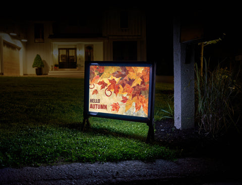 Hello Autumn Leaves Mosaic Yard Sign