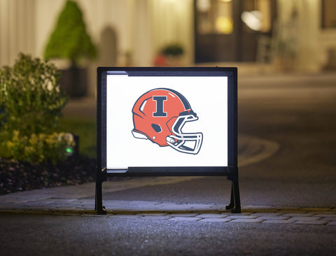 Illinois Helmet Mark White Yard Sign