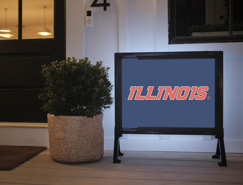 Illinois Wordmark Blue Yard Sign