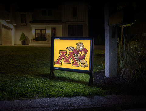 Minnesota Gopher M Gold Yard Sign