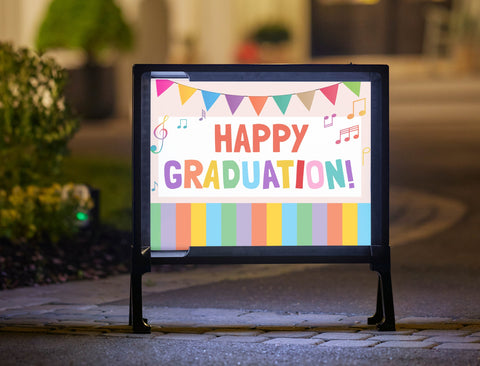 Musical Rainbow Graduation Lumilawn Sign