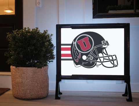 Utah Helmet Black Yard Sign