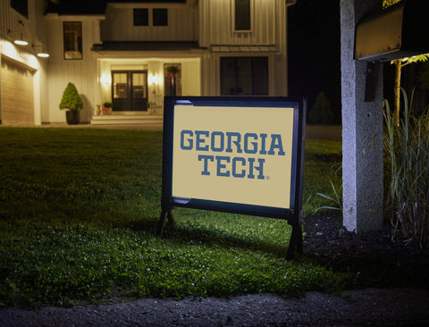 Georgia Tech Wordmark Gold Lumilawn Sign