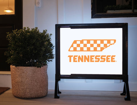 Tennessee Vols Checkerboard White Lumilawn Sign