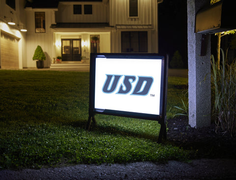 USD Founders Blue Mark White Yard Sign