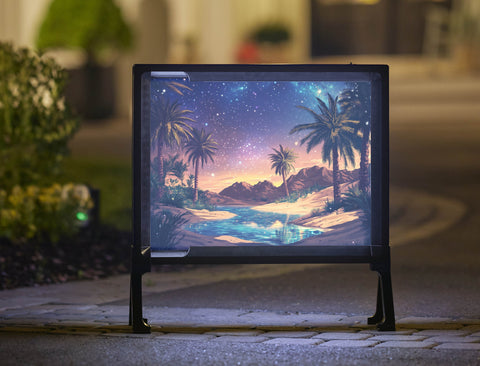 Desert Oasis Night Yard Sign