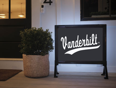 Vanderbilt University Script Black Lumilawn Sign