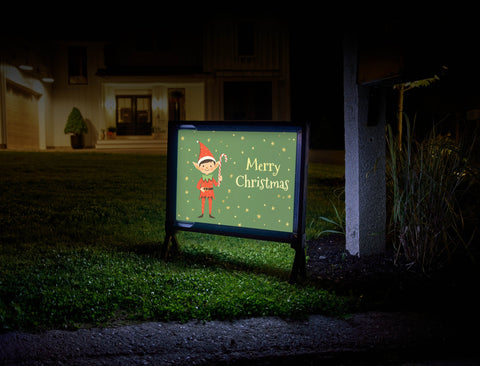 Classical Cute Elf Christmas Decor Sign