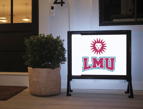 LMU Wordmark White Yard Sign