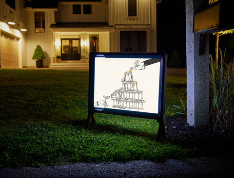 Champagne Tower Yard Sign