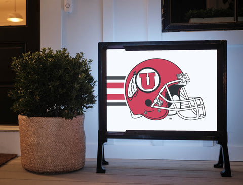 Utah Red Helmet Stripe Yard Sign