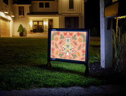 Folk Art Christmas Tree Yard Sign