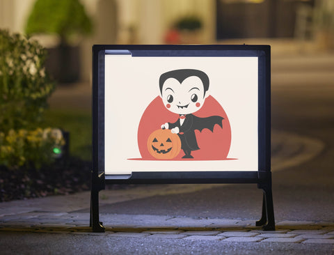 Retro Dracula Trick or Treater Yard Sign