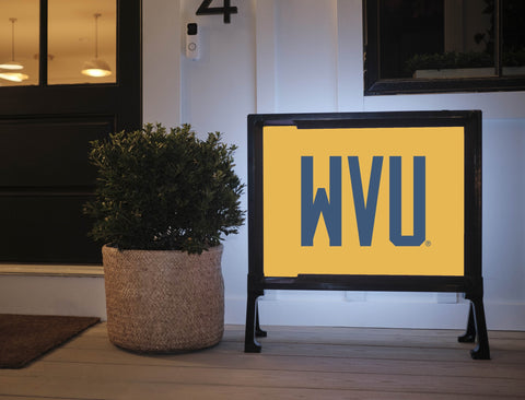 West Virginia WVU Wordmark Gold Lumilawn Sign