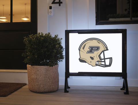 Purdue Helmet White Yard Sign