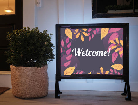 Welcome Leaves Yard Sign