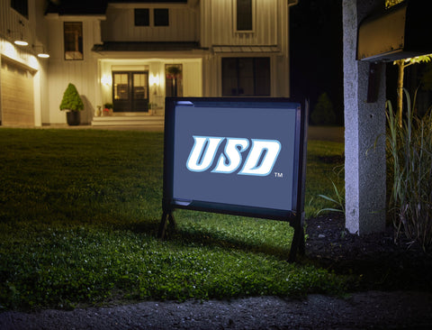 USD Athletics Mark Blue Yard Sign