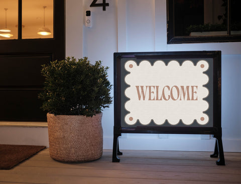 Scalloped Welcome Lumilawn Sign