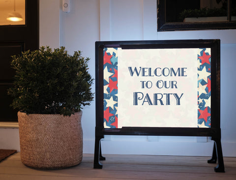 Stars in Bars Welcome Yard Sign