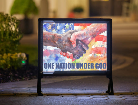 One Nation Handshake Togetherness Yard Sign