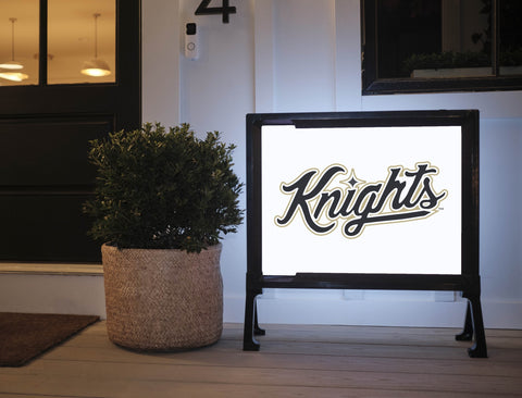 UCF Knights Script Mark White Yard Sign