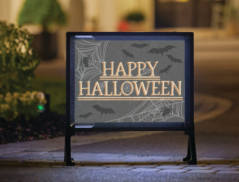 Happy Halloween Cobwebs Yard Sign