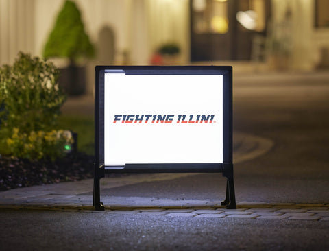 Illinois Fighting Illini White Lumilawn Sign