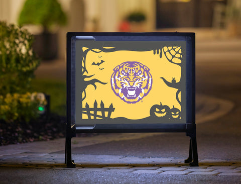 Framed Tiger Halloween LSU Yard Sign